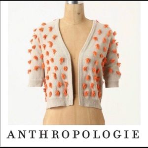 Anthropologie Sparrow Tufted dots pom cardigan